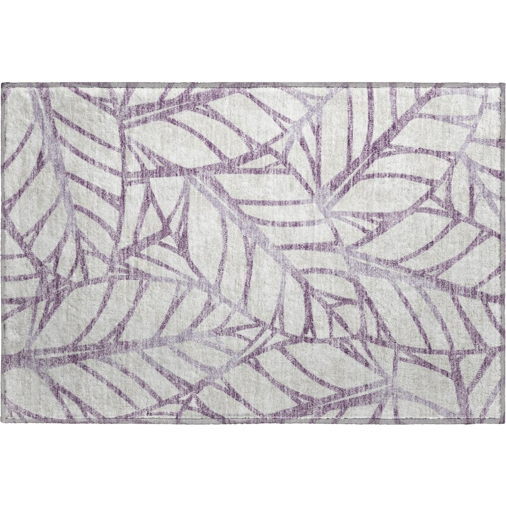 Premium Machine Washable Mayfield AMF741 Purple 1'8" x 2'6" Rug. Picture 1