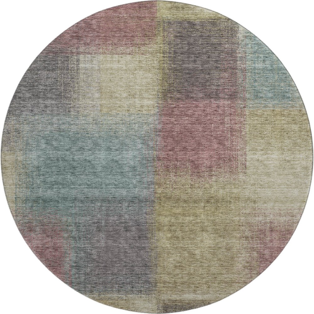 Premium Machine Washable Mayfield AMF742 Beige 8' x 8' Round Rug. Picture 1
