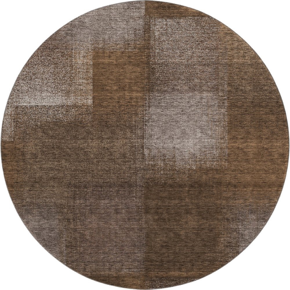 Premium Machine Washable Mayfield AMF742 Chocolate 8' x 8' Round Rug. Picture 1