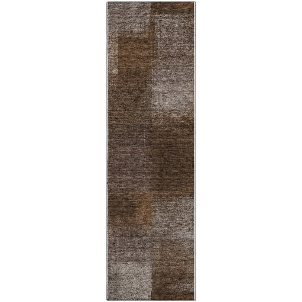 Premium Machine Washable Mayfield AMF742 Chocolate 2'3" x 7'6" Runner Rug. Picture 1