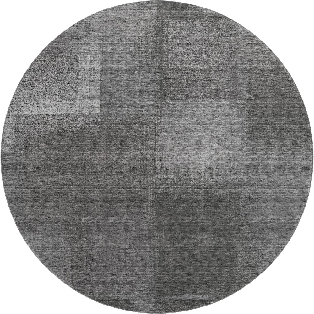 Premium Machine Washable Mayfield AMF742 Gray 8' x 8' Round Rug. Picture 1