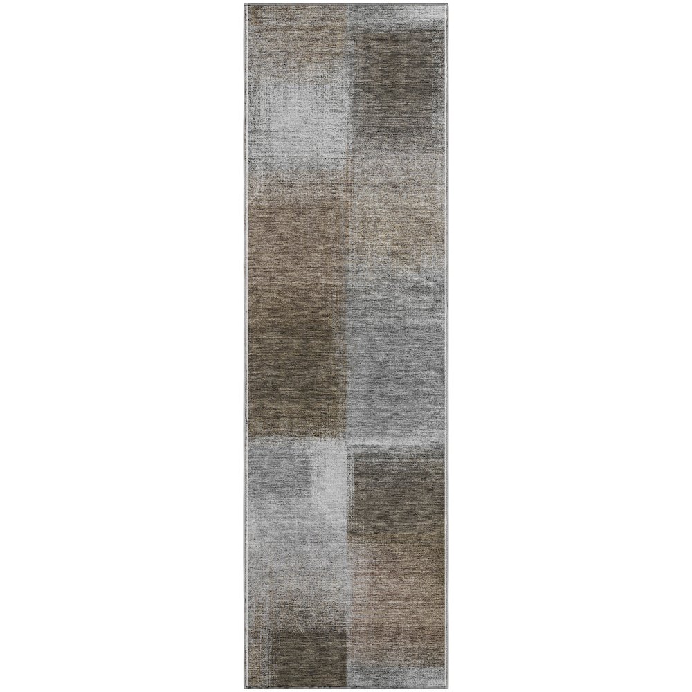 Premium Machine Washable Mayfield AMF742 Silver 2'3" x 7'6" Runner Rug. Picture 1