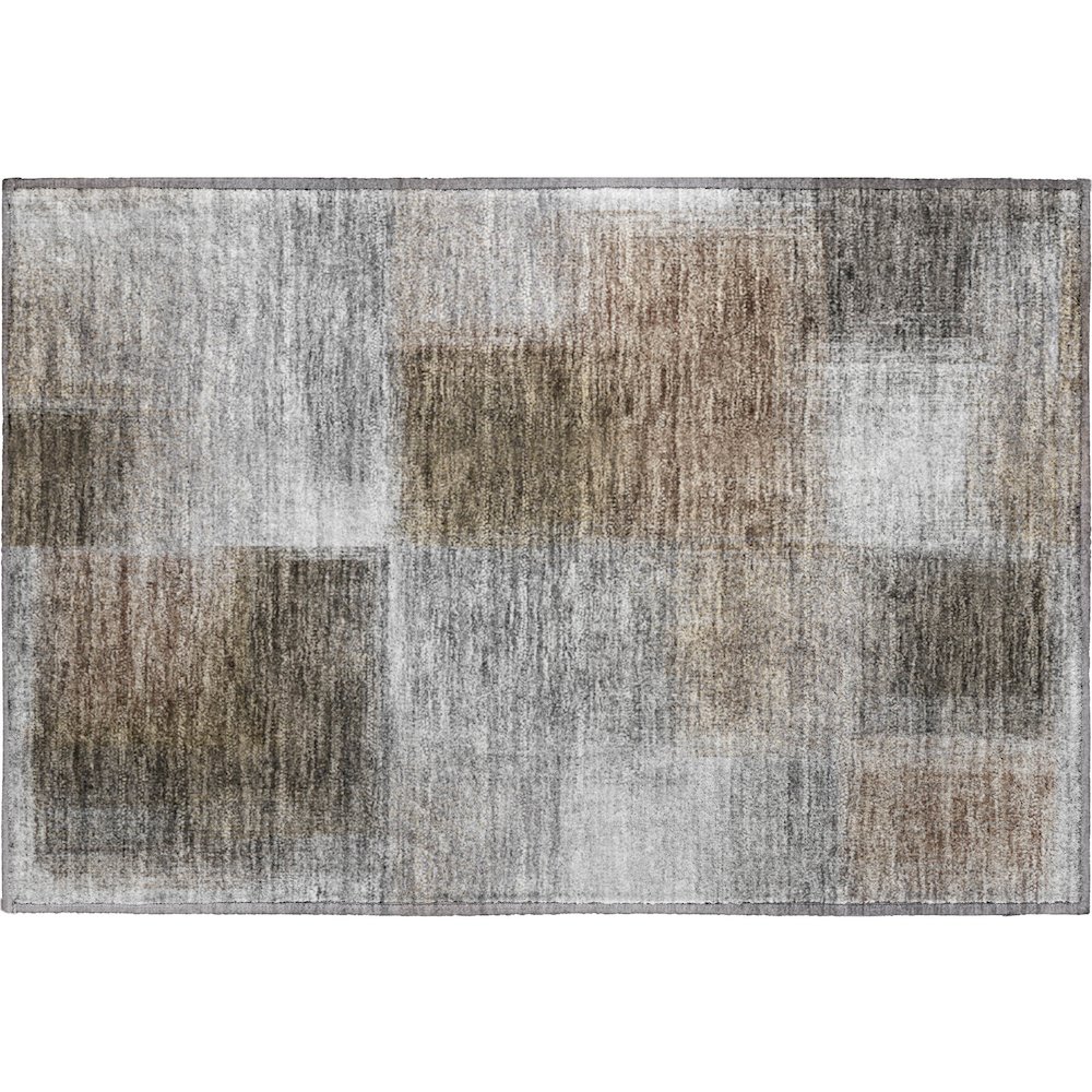 Premium Machine Washable Mayfield AMF742 Silver 1'8" x 2'6" Rug. Picture 1