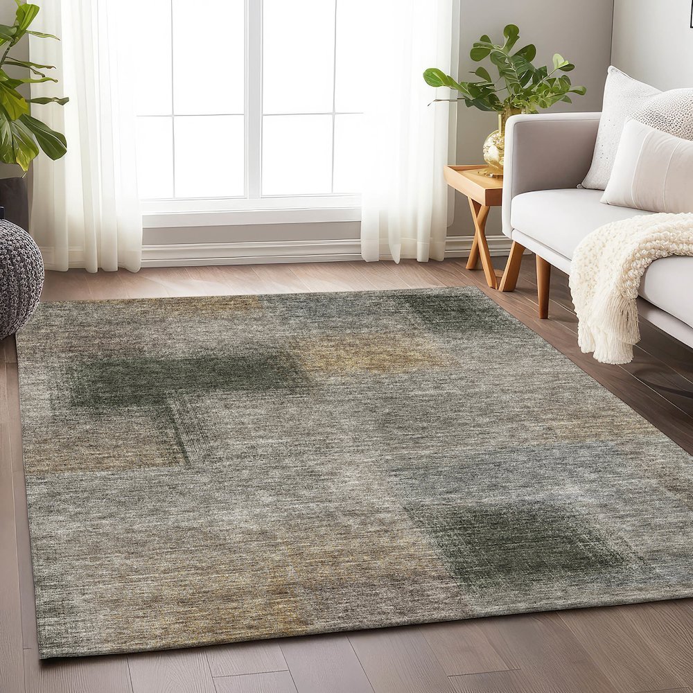 Premium Machine Washable Mayfield AMF742 Taupe 2'6" x 3'10" Rug. Picture 5
