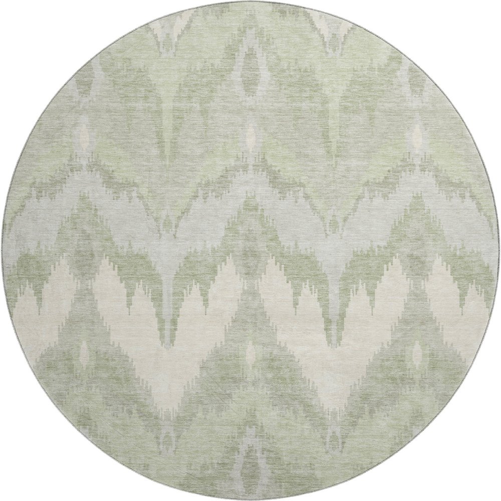 Premium Machine Washable Mayfield AMF743 Aloe 8' x 8' Round Rug. Picture 1