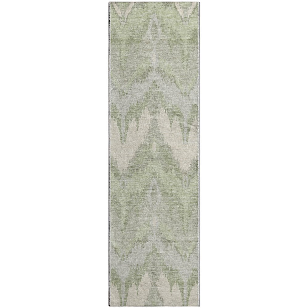 Premium Machine Washable Mayfield AMF743 Aloe 2'3" x 7'6" Runner Rug. Picture 1