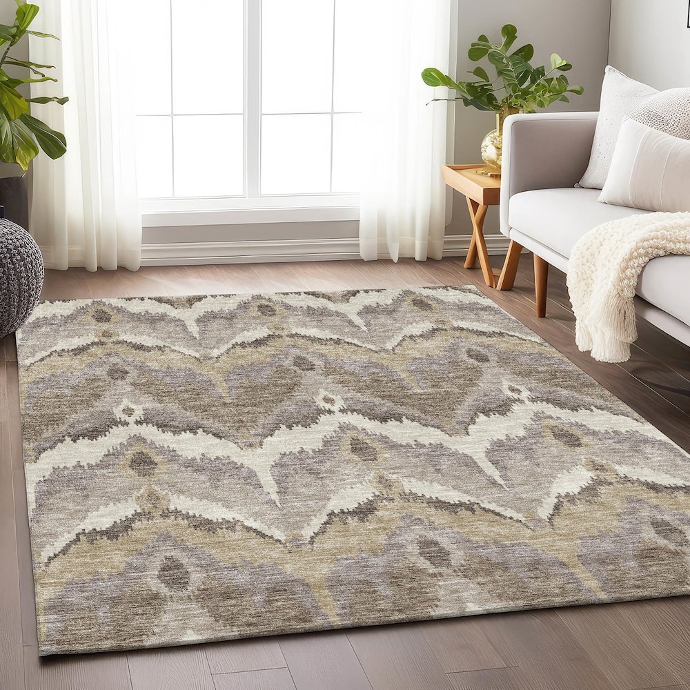 Premium Machine Washable Mayfield AMF743 Beige 2'6" x 3'10" Rug. Picture 5