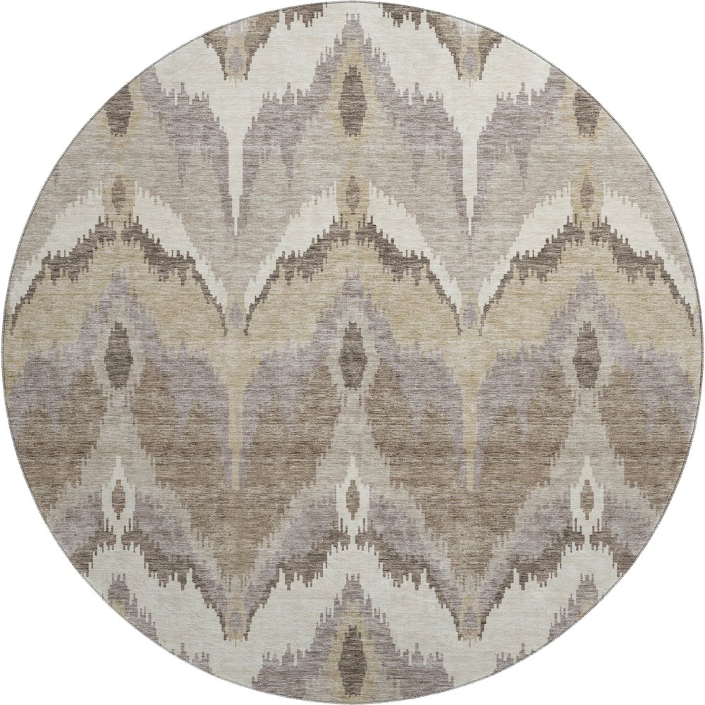 Premium Machine Washable Mayfield AMF743 Beige 8' x 8' Round Rug. Picture 1