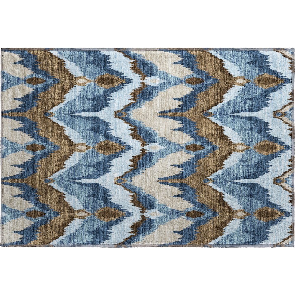 Premium Machine Washable Mayfield AMF743 Blue 1'8" x 2'6" Rug. Picture 1