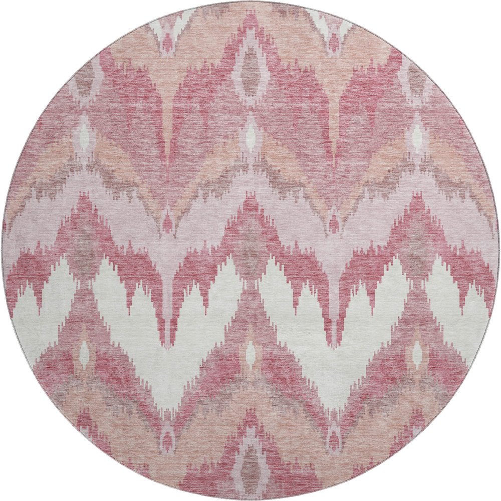 Premium Machine Washable Mayfield AMF743 Blush 8' x 8' Round Rug. Picture 1