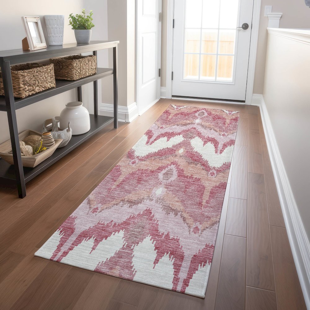 Premium Machine Washable Mayfield AMF743 Blush 2'3" x 7'6" Runner Rug. Picture 5
