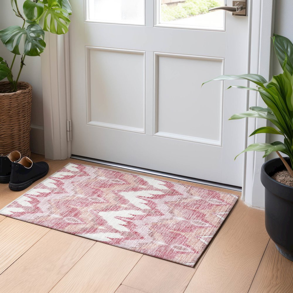 Premium Machine Washable Mayfield AMF743 Blush 1'8" x 2'6" Rug. Picture 5