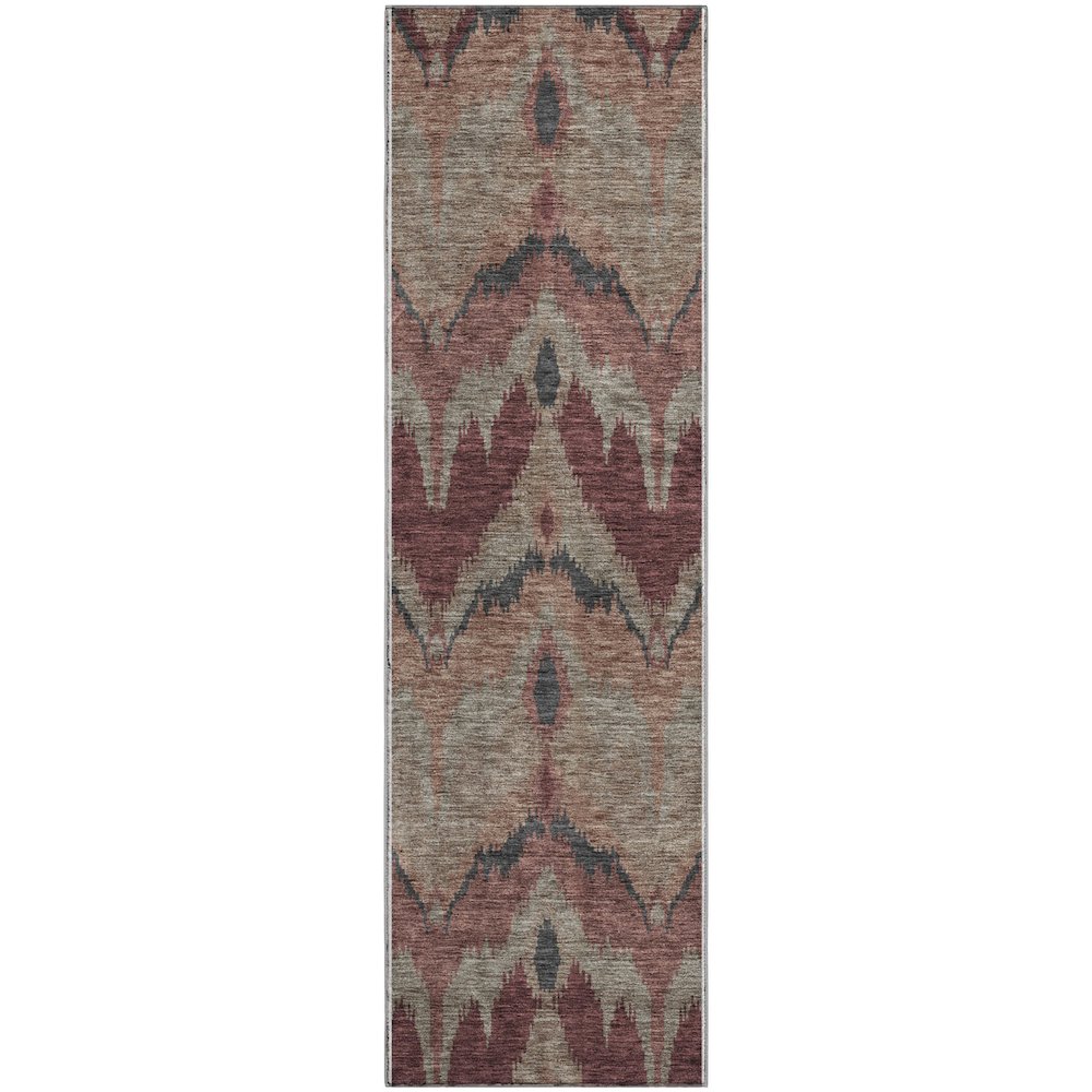 Premium Machine Washable Mayfield AMF743 Burgundy 2'3" x 7'6" Runner Rug. Picture 1