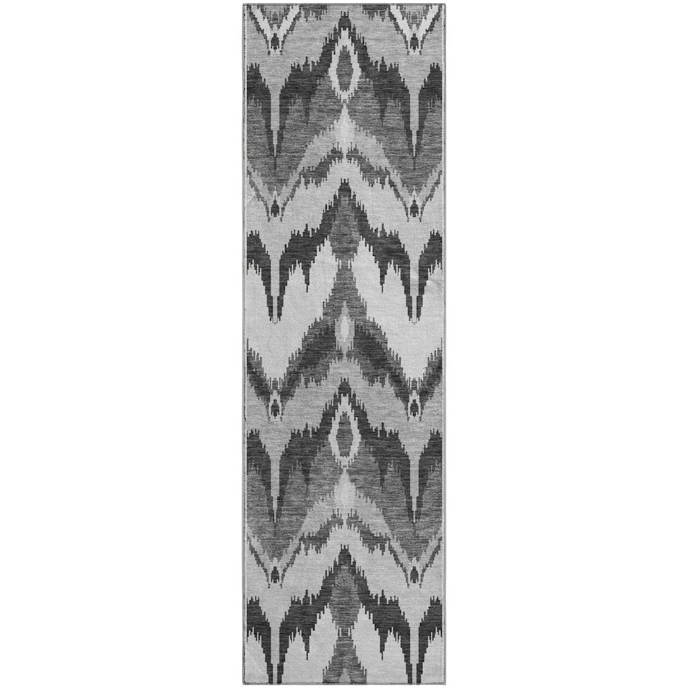 Premium Machine Washable Mayfield AMF743 Gray 2'3" x 7'6" Runner Rug. Picture 1