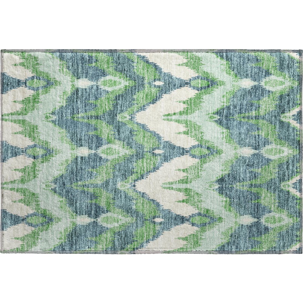 Premium Machine Washable Mayfield AMF743 Green 1'8" x 2'6" Rug. Picture 1