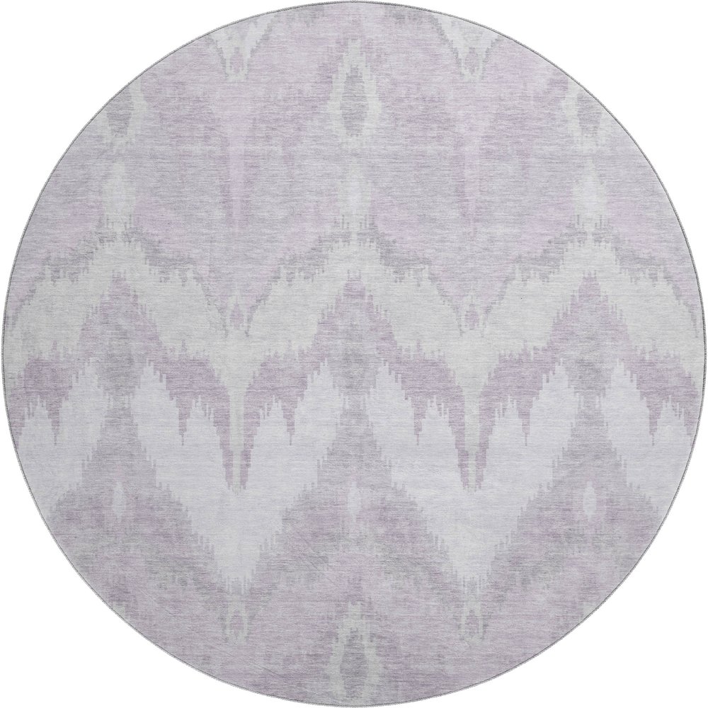 Premium Machine Washable Mayfield AMF743 Lavender 8' x 8' Round Rug. Picture 1