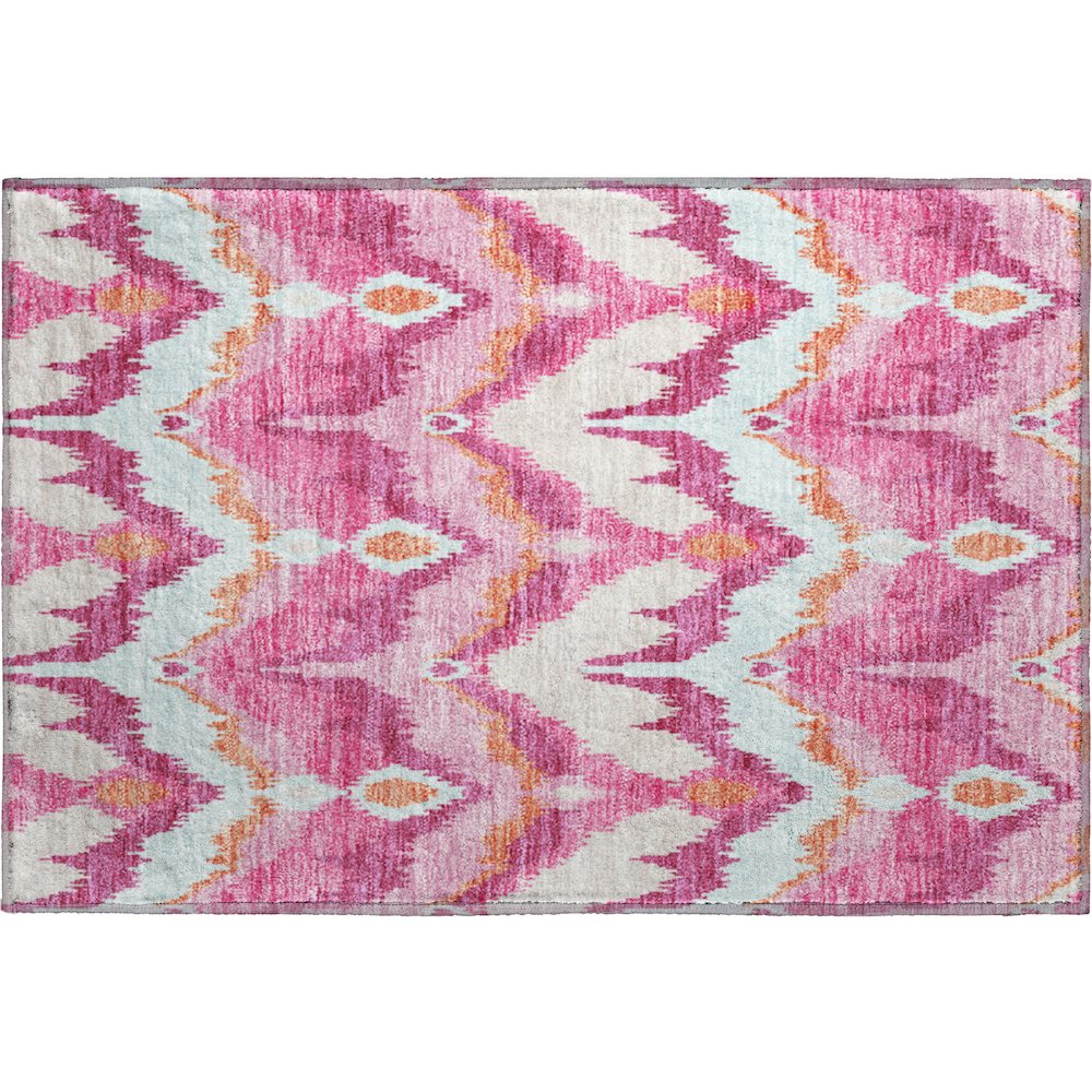 Premium Machine Washable Mayfield AMF743 Pink 1'8" x 2'6" Rug. Picture 1