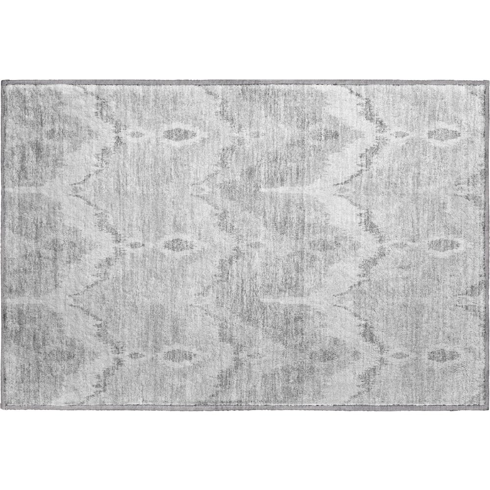 Premium Machine Washable Mayfield AMF743 Silver 1'8" x 2'6" Rug. Picture 1