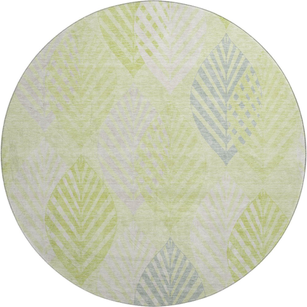 Premium Machine Washable Mayfield AMF744 Aloe 8' x 8' Round Rug. Picture 1