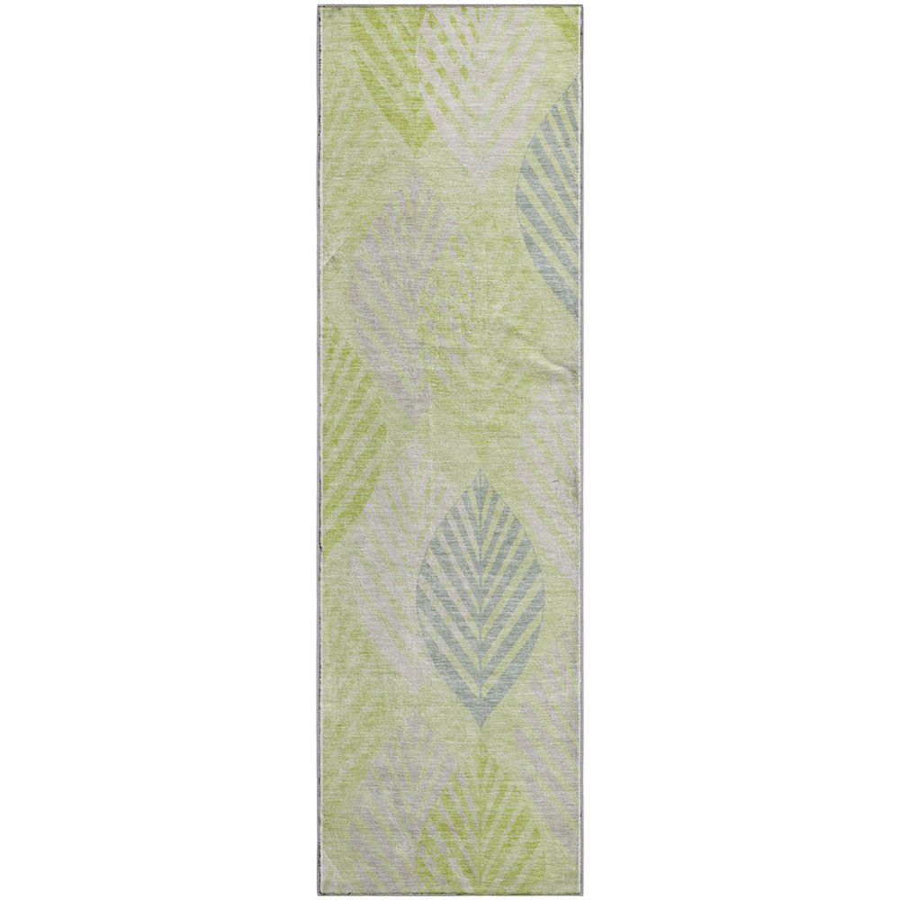 Premium Machine Washable Mayfield AMF744 Aloe 2'3" x 7'6" Runner Rug. Picture 1