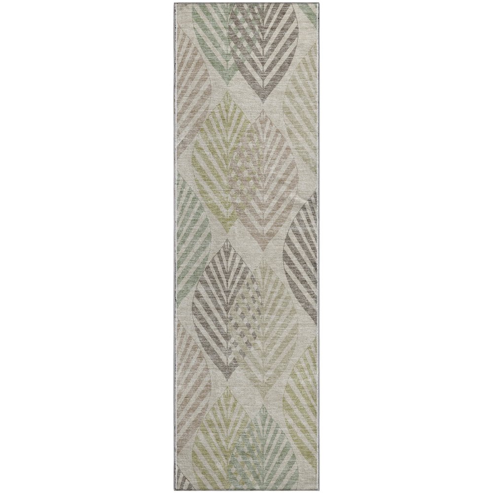 Premium Machine Washable Mayfield AMF744 Beige 2'3" x 7'6" Runner Rug. Picture 1