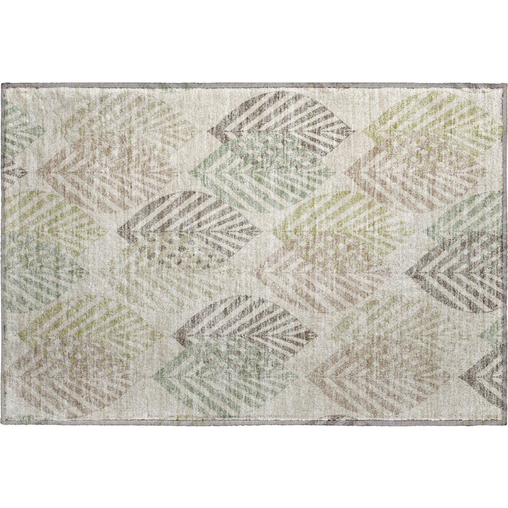 Premium Machine Washable Mayfield AMF744 Beige 1'8" x 2'6" Rug. Picture 1