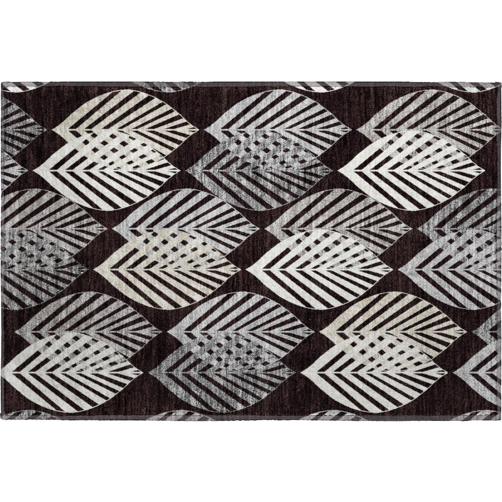 Premium Machine Washable Mayfield AMF744 Black 1'8" x 2'6" Rug. Picture 1