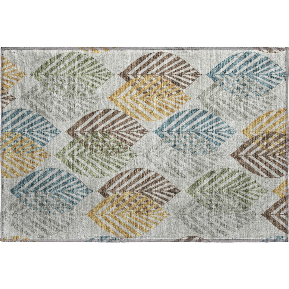 Premium Machine Washable Mayfield AMF744 Gray 1'8" x 2'6" Rug. Picture 1