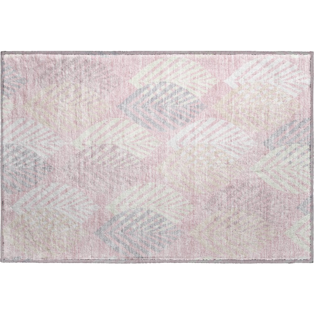 Premium Machine Washable Mayfield AMF744 Pink 1'8" x 2'6" Rug. Picture 1