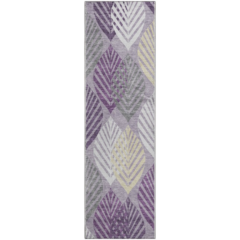 Premium Machine Washable Mayfield AMF744 Purple 2'3" x 7'6" Runner Rug. Picture 1