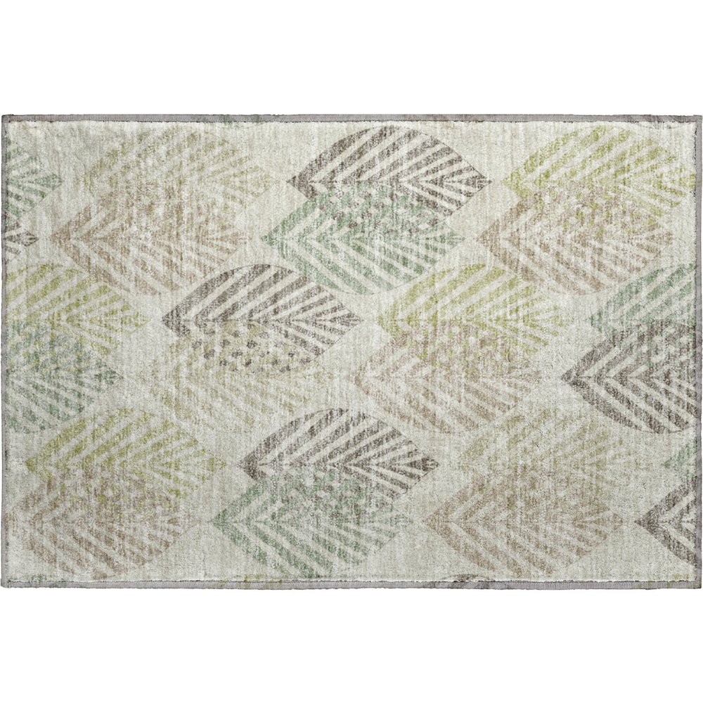 Premium Machine Washable Mayfield AMF744 Taupe 1'8" x 2'6" Rug. Picture 1