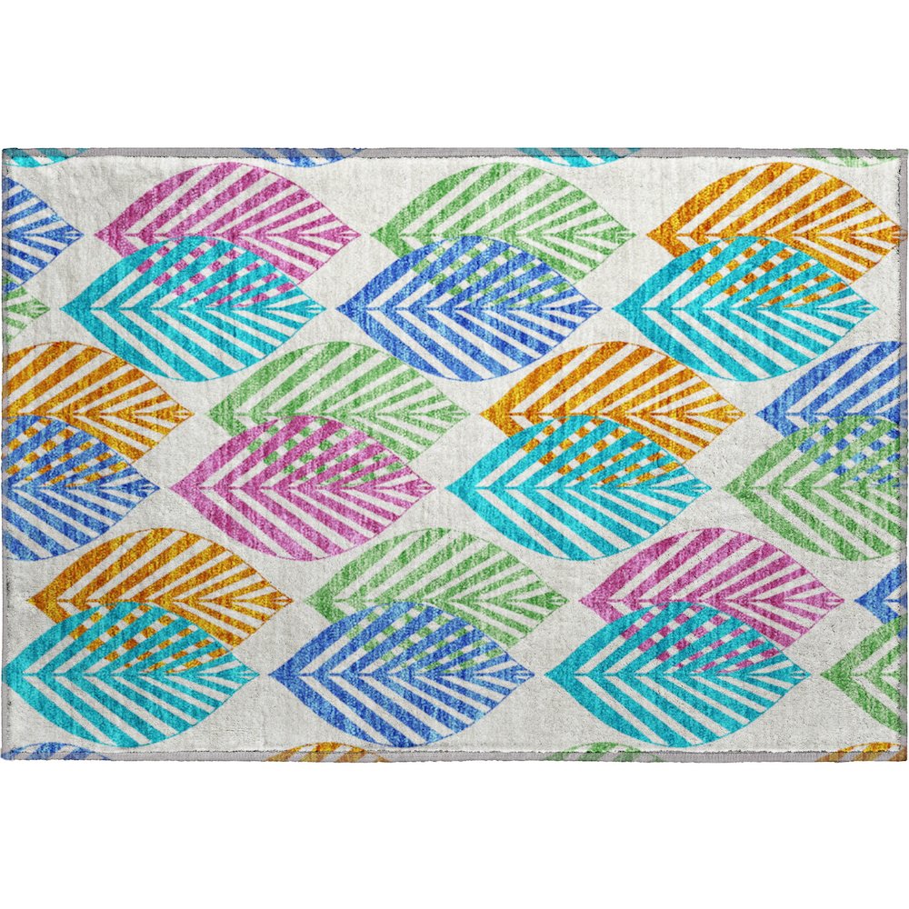 Premium Machine Washable Mayfield AMF744 White 1'8" x 2'6" Rug. Picture 1