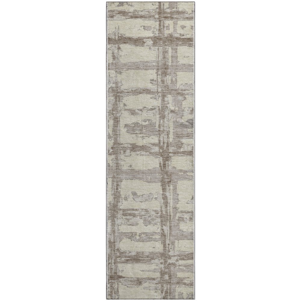 Premium Machine Washable Mayfield AMF745 Beige 2'3" x 7'6" Runner Rug. Picture 1