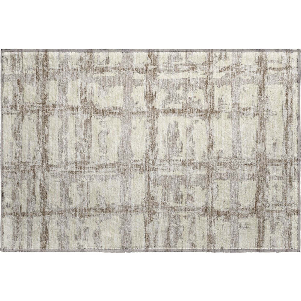 Premium Machine Washable Mayfield AMF745 Beige 1'8" x 2'6" Rug. Picture 1
