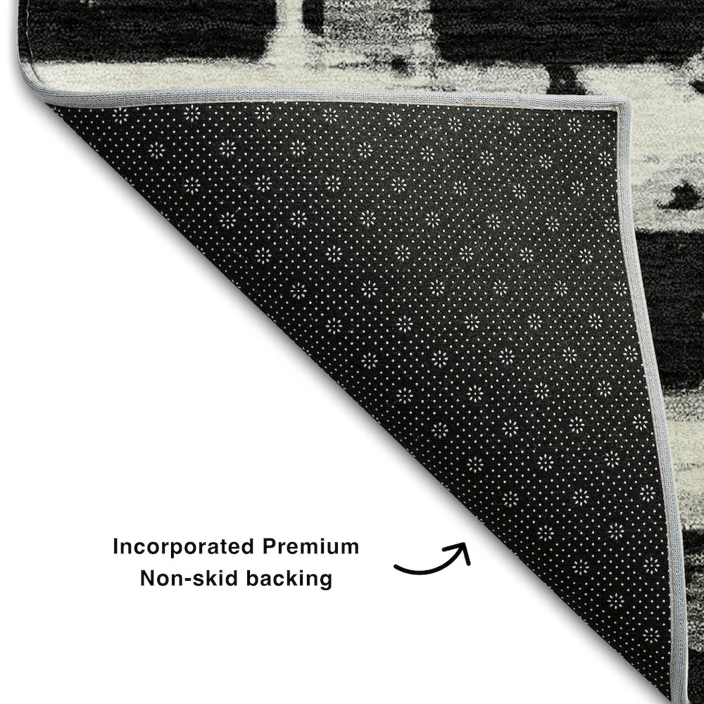 Premium Machine Washable Mayfield AMF745 Black 1'8" x 2'6" Rug. Picture 2