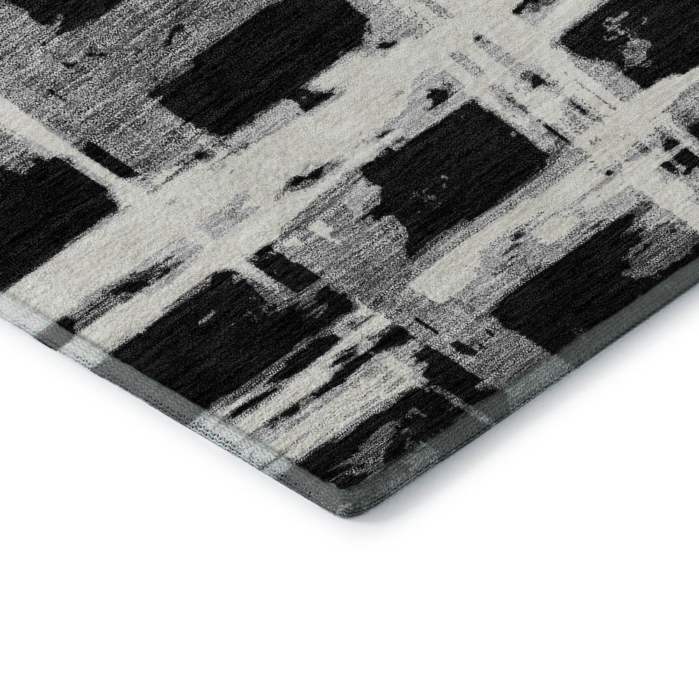Premium Machine Washable Mayfield AMF745 Black 1'8" x 2'6" Rug. Picture 3