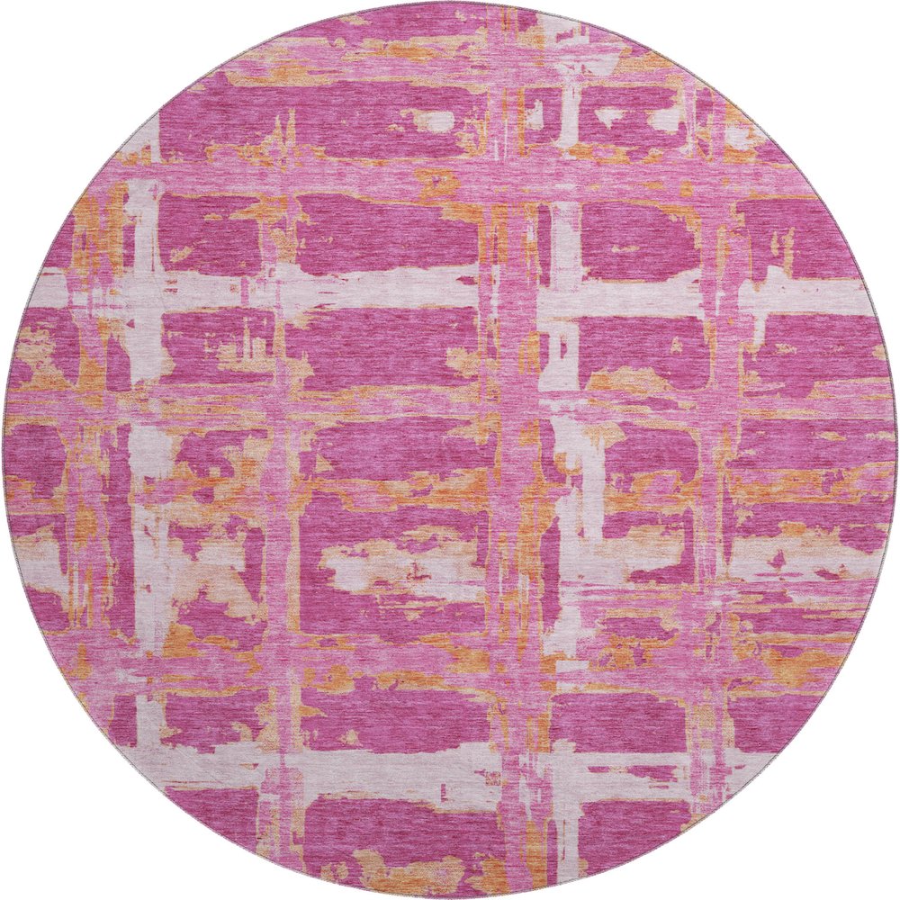 Premium Machine Washable Mayfield AMF745 Blush 8' x 8' Round Rug. Picture 1