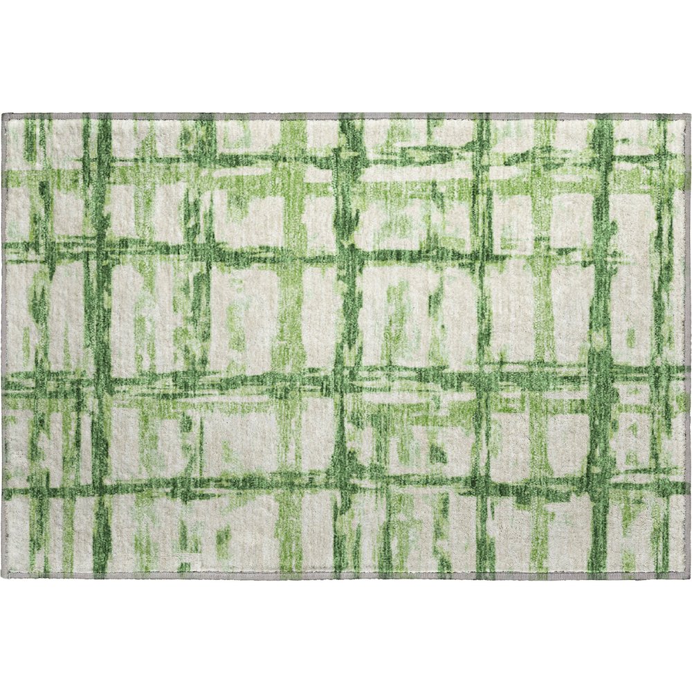 Premium Machine Washable Mayfield AMF745 Green 1'8" x 2'6" Rug. Picture 1