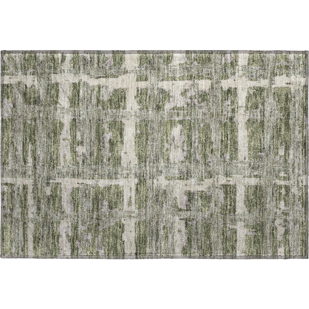 Premium Machine Washable Mayfield AMF745 Olive 1'8" x 2'6" Rug. Picture 1