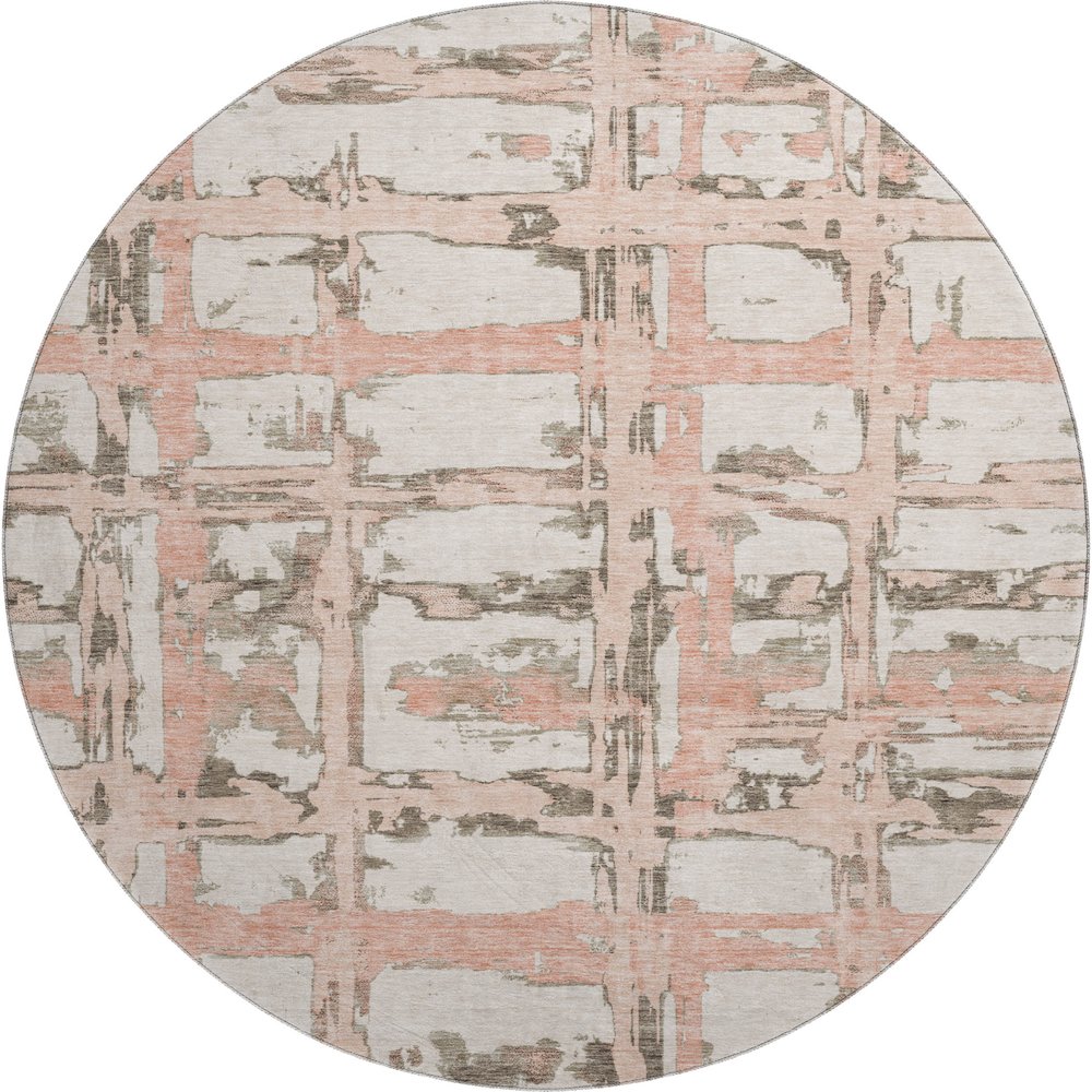 Premium Machine Washable Mayfield AMF745 Pink 8' x 8' Round Rug. Picture 1
