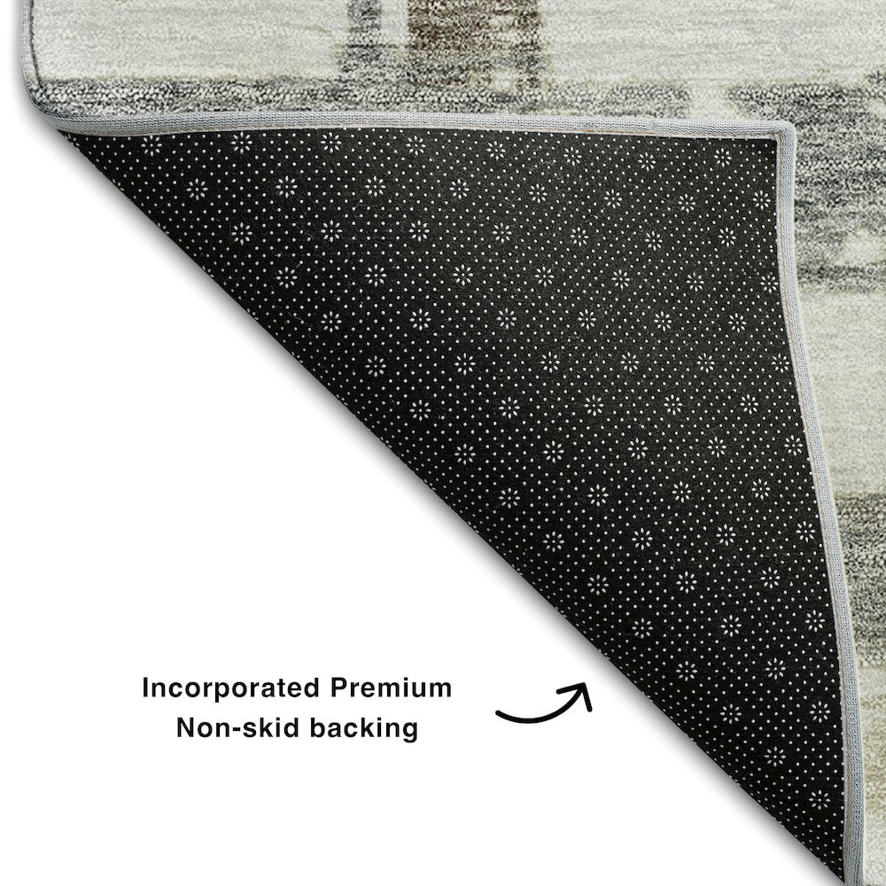 Premium Machine Washable Mayfield AMF745 Silver 1'8" x 2'6" Rug. Picture 2