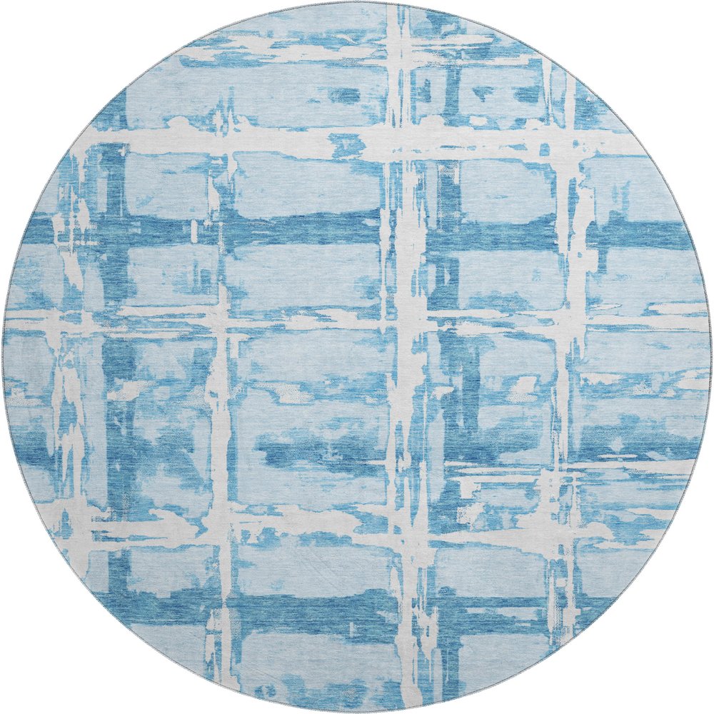 Premium Machine Washable Mayfield AMF745 Sky 8' x 8' Round Rug. Picture 1