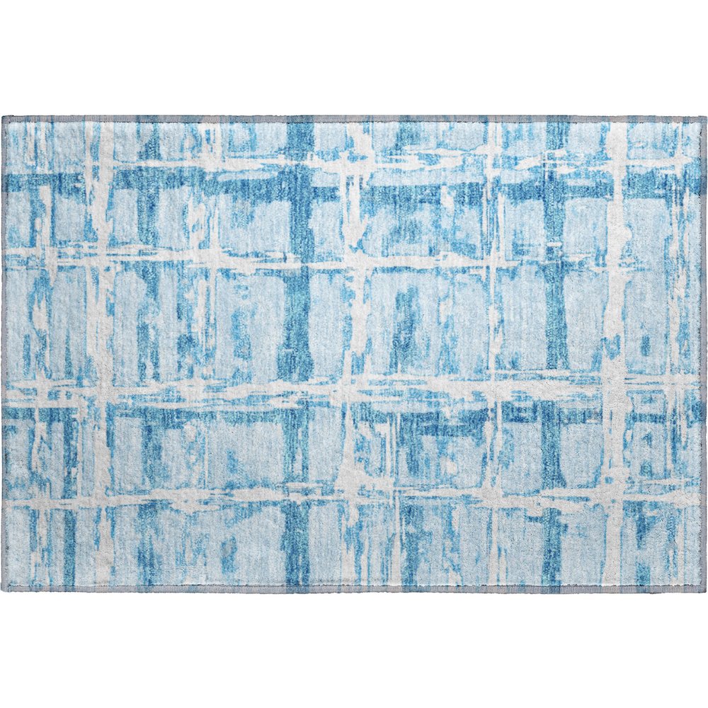 Premium Machine Washable Mayfield AMF745 Sky 1'8" x 2'6" Rug. Picture 1