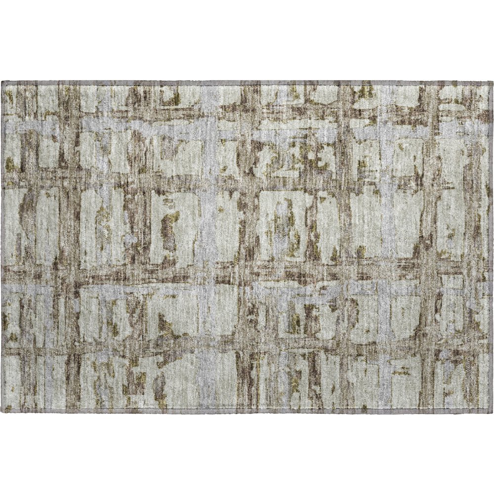 Premium Machine Washable Mayfield AMF745 Taupe 1'8" x 2'6" Rug. Picture 1