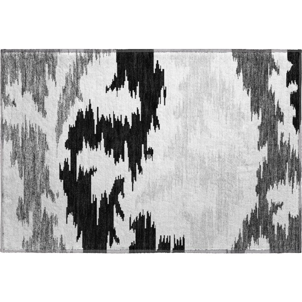 Premium Machine Washable Mayfield AMF746 Black 1'8" x 2'6" Rug. Picture 1