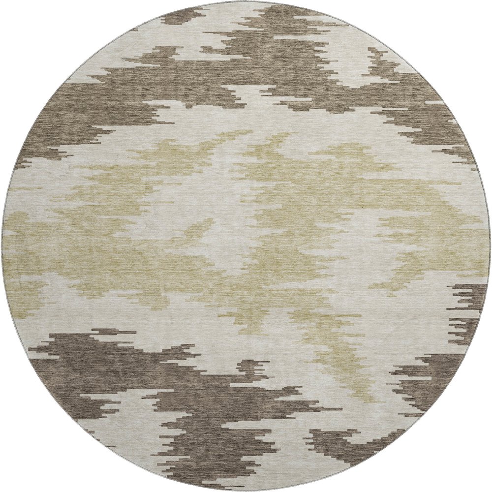 Premium Machine Washable Mayfield AMF746 Chocolate 8' x 8' Round Rug. Picture 1