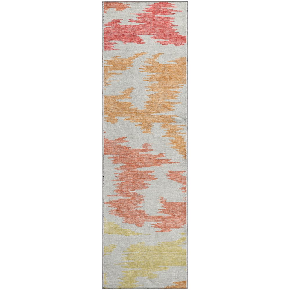 Premium Machine Washable Mayfield AMF746 Coral 2'3" x 7'6" Runner Rug. Picture 1