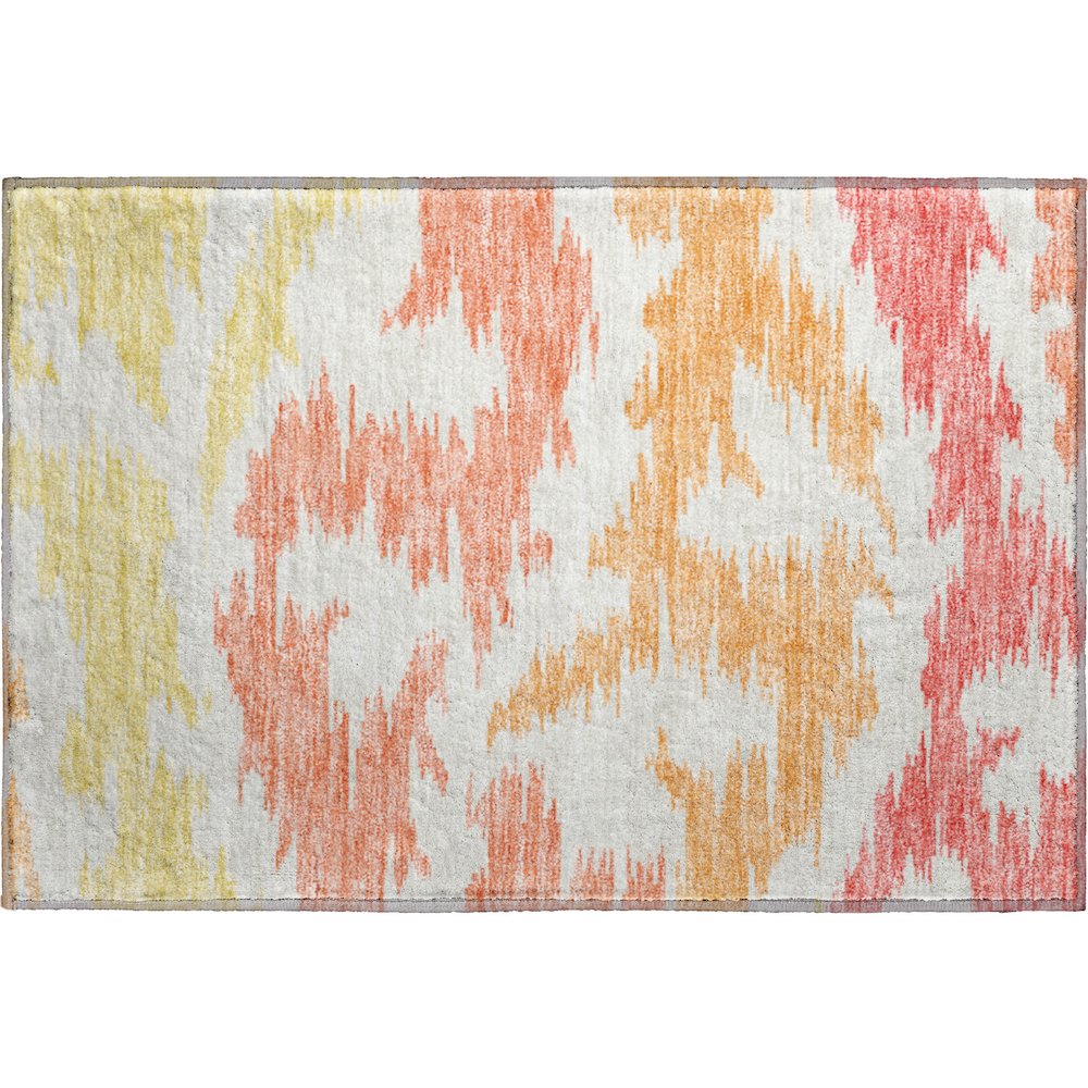 Premium Machine Washable Mayfield AMF746 Coral 1'8" x 2'6" Rug. Picture 1
