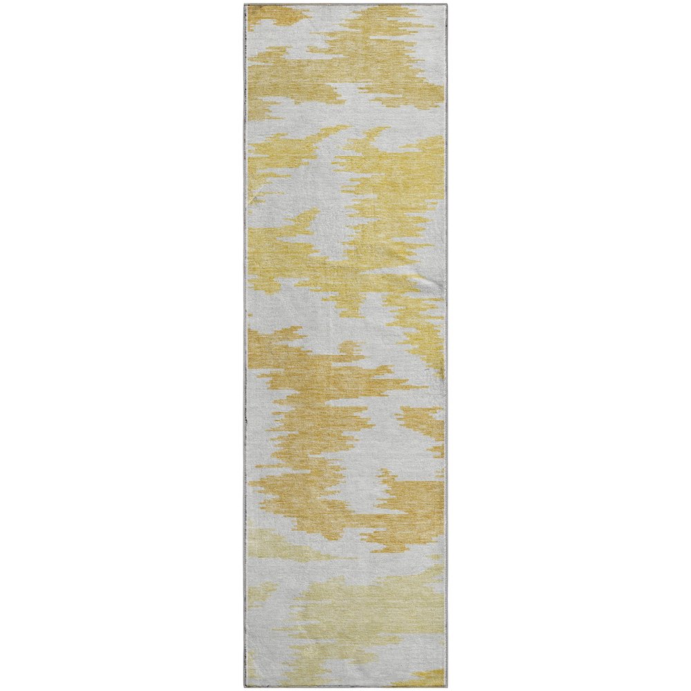 Premium Machine Washable Mayfield AMF746 Gold 2'3" x 7'6" Runner Rug. Picture 1