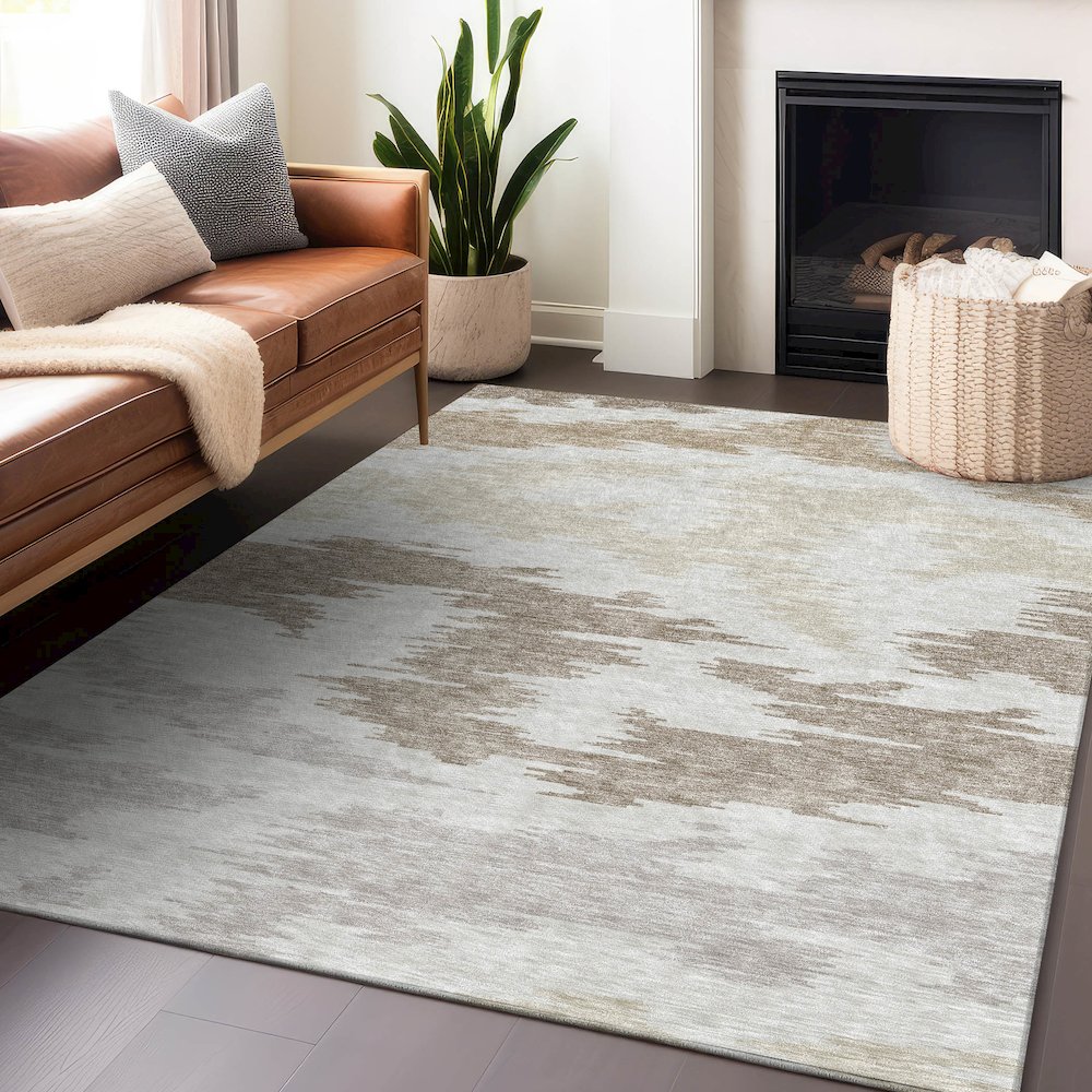 Premium Machine Washable Mayfield AMF746 Ivory 2'6" x 3'10" Rug. Picture 6